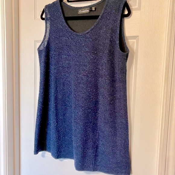 ⭐️2/$20⭐️ Sparkly sleeveless top, navy blue, perfect for any occasion, XL - Picture 3 of 7